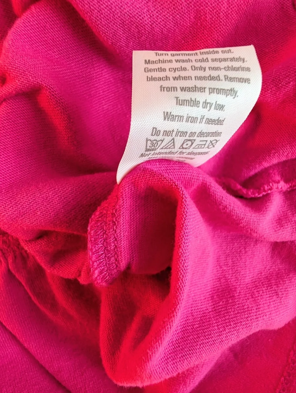 Gymboree Girls' Hot Pink Sequin Swan Peplum Cotton Top Size 5